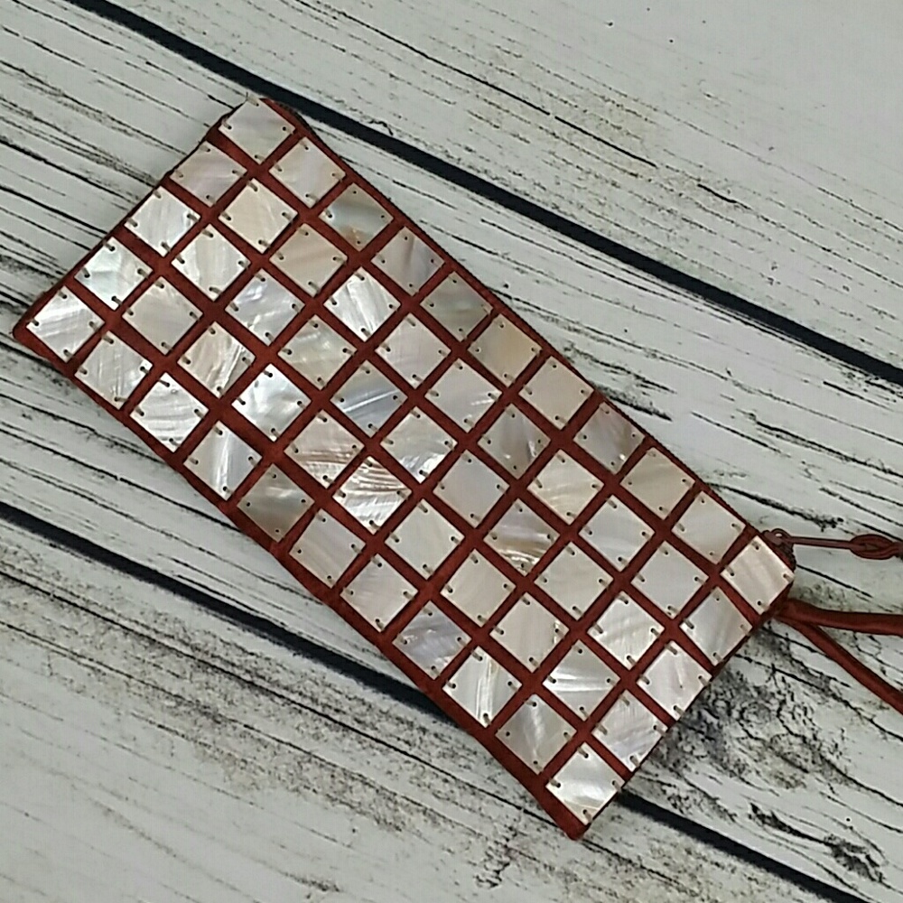 Brown Satin Clutch - Picture 8 of 8